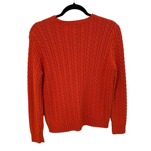 Vintage Lauren Ralph Lauren Orange Pullover Knit Sweater Womens Petite Small - Picture 5 of 5